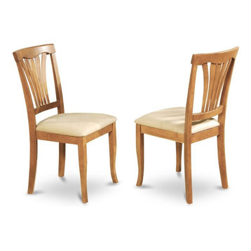 Avon Chair  With Cushion Seat, Oak Finish, Set of 2
