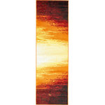 Unique Loom - Unique Loom Orange Metro Sunset Runner Rug, 2'x6'7" - Compelling motifs are found in our enchanting Metropolis Collection. There are colorful bursts of abstract artistry and distinct shapes that add a playful elegance to each rug. The quality and durability of each rug is hard to beat. What makes this collection so intriguing is the contrasting elements and hues. Don't be afraid to lose yourself in our whimsical adornments!