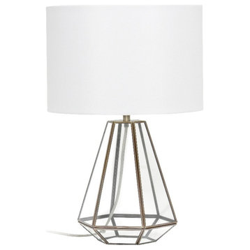 Elegant Designs Glass and Brass Pyramid Table Lamp