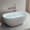 STAR&JANE Egg-shaped Stone Resin Matte Freestanding Bathtub, 59 in ...