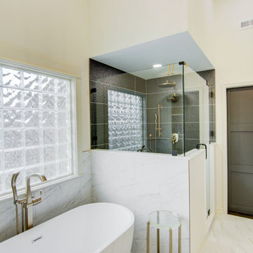 Majestic Golden Glow Bathroom Retreat