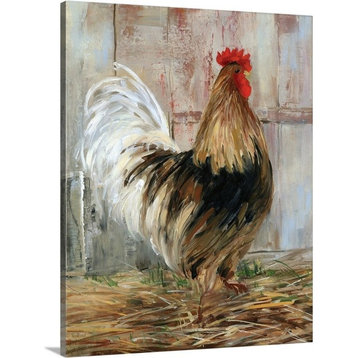 "Farmhouse Rooster" Wrapped Canvas Art Print, 16"x20"x1.5"