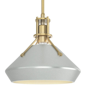 Henry with Chamfer Pendant, Modern Brass, Vintage Platinum Accents