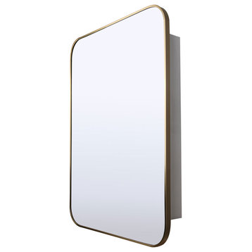 Canarm MDC2A2230 22" x 30" Framed 1 Door Medicine Cabinet - Gold