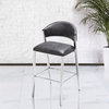 Hillsdale Molina 30 Metal Contemporary Bar Stool in Gray/Chrome