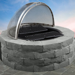 Pre-Packaged ledgestone round barbeque & fire pit Kit - Fire Pits