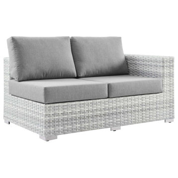 Outdoor Sectional Series - Durable Rattan Loveseat with Weather-Resistant Cushio
