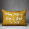 When Autumn Leaves Start To Fall Lumbar Pillow, Mustard, 14"x20"