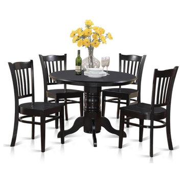 5-Piece Small Kitchen Table Set, Round Table and 4 Dining Chairs