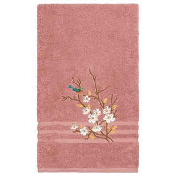 Linum Home Textiles Spring Time Embellished, Tea Rose, Bath Towel, Single