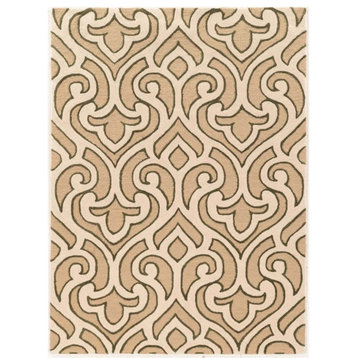 Linon Trio Marple Hand Tufted Polyester 8'x10' Area Rug in Ivory