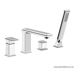 Eleganza 4 Hole Deck Mount Bath Set - Bathroom Sink Taps