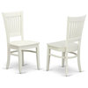 5Pc Dining Set 4 Chair, Wooden Seat, Drop Leaves Round Table Linen White
