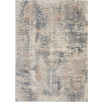 Nourison - Nourison Rustic Textures 9'3" x 12'9" Beige/Grey Modern Indoor Area Rug - This beautifully carved contemporary rug from the Rustic Textures Collection brings abstract greys and neutrals together for a weathered, rustic d�cor feel that adds depth and texture to any space. High-low pile construction and subtly ombre brushstrokes are at home in urban and cabin settings alike.