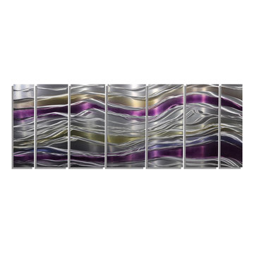 Endeavor - Abstract Purple, Silver and Gold Modern Metal Wall Decor