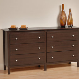 Prepac Berkshire 6-Drawer Dresser in Espresso - Products