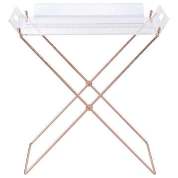 Acme Cercie Tray Table Clear Acrylic and Copper
