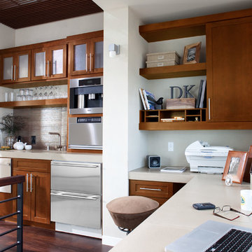Chocolate Cherry Wet Bar & Desk