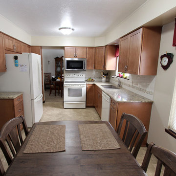 Waypoint Maple Spice Cabinets with Eternia Quartz Claremont Countertops