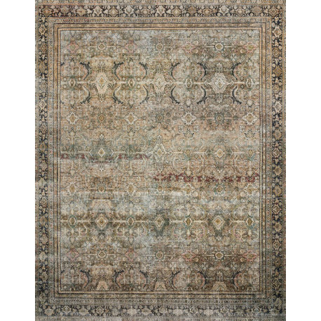 Olive Charcoal Layla Printed Area Rug by Loloi II, 7'-6"x9'-6"