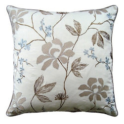 Iman Embroidery Latte Pillow - Decorative Pillows