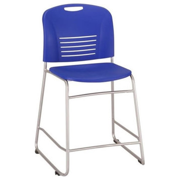 Safco 25" Counter Drafting Chair in Blue and Silver