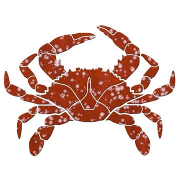 Crab Ceramic Swimming Pool Mosaic 12"x9", Red