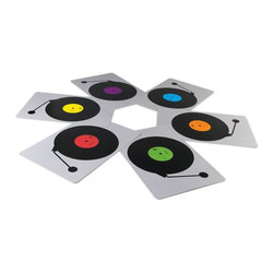 Wax DJ Vinyl Table Placemats Set of 6 (Assorted colors) - Tabletop
