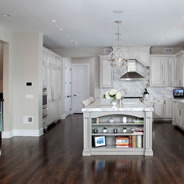 Transitional Grey Kitchen Design in Livingston, NJ