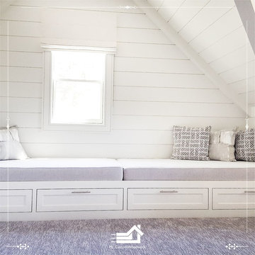 Day bed built-in and shiplap wall panel