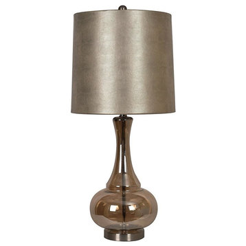Monaca Table Lamp, 31.5" Height,Glass And Metal Champagne Mercury Finish