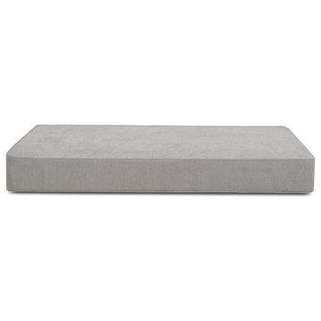 Reversible Daybed Twin Mattress Cover, Silver Grey Polyester, 8"
