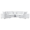 Modway Commix 5-Piece Fabric Upholstered Outdoor Sectional Sofa in White