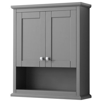Avery Over-the-Toilet Wall-Mounted Storage Cabinet, Dark Gray