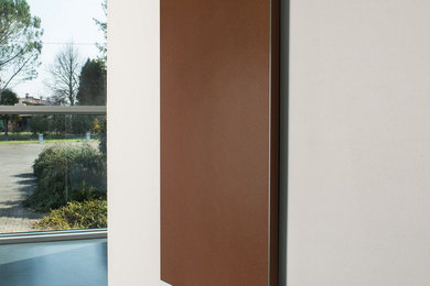 FLAT CONTOUR - Thermosculptural radiator - Brown with Brushed Edge