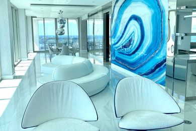 Minimalist living room photo in Miami