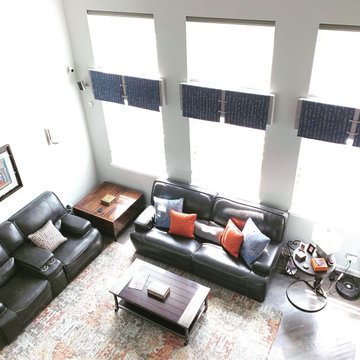 Valances, motorized shades and pillows for a Plainfield IL residence