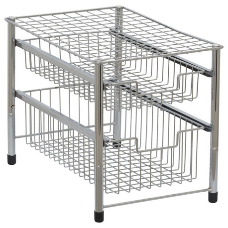 Two Basket Sliding Cabinet Organizer