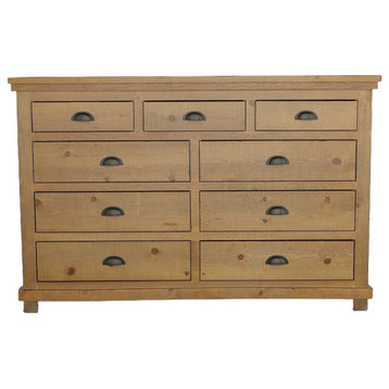 Willow Drawer Dresser In Distressed Pine