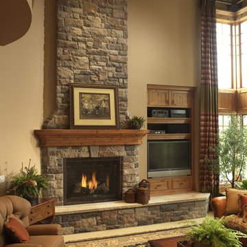 Rustic Stone Fireplace