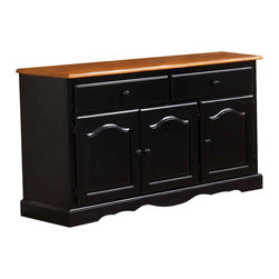 Sunset Trading Treasure Buffet | Antique Black and Cherry - Buffets And Sideboards