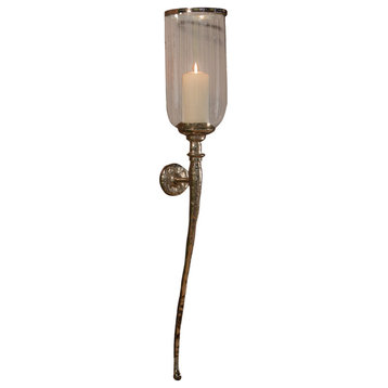 Nickel Hammered Wall Sconce