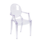 Flash Furniture Ghost Chair With Arms, Transparent Crystal