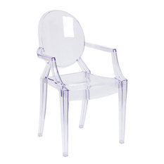Flash Furniture Ghost Chair With Arms, Transparent Crystal