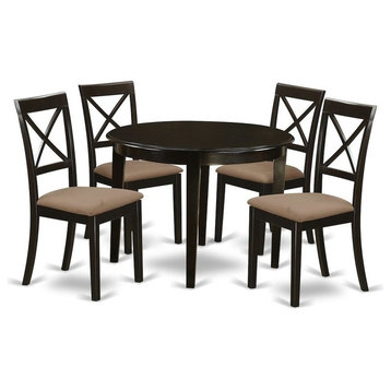5-Piece Small Kitchen Table Set, Round Table And 4 Dining Chairs