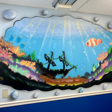 Ocean bottom Custom Spray paint mural