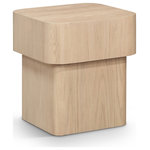 Meridian Furniture - Oakmont Veneer Coffee Table, Natural, End Table - Add functionality and style to your living room or den with this handsome Oakmont natural cend table. Its rich natural finish and oak veneer bring a touch of sophistication, while the art deco design adds timeless elegance. Perfect for showcasing decor or enjoying coffee with friends, its sturdy construction ensures durability and versatility. Elevate your space with this essential piece that harmonizes practicality with aesthetic appeal, promising to be the focal point of your living area for years to come.