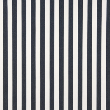Navy, Striped Indoor Outdoor Marine Scotchgard Upholstery Fabric By The Yard