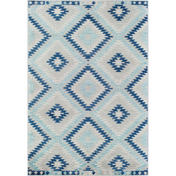 CosmoLiving Soleil Ice Blue Tribal Moroccan Area Rug, 2'x8'