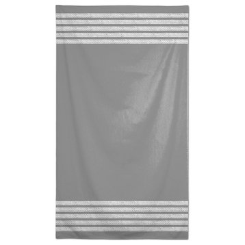 Gray Petals With Stripes 58 x 102 Outdoor Tablecloth